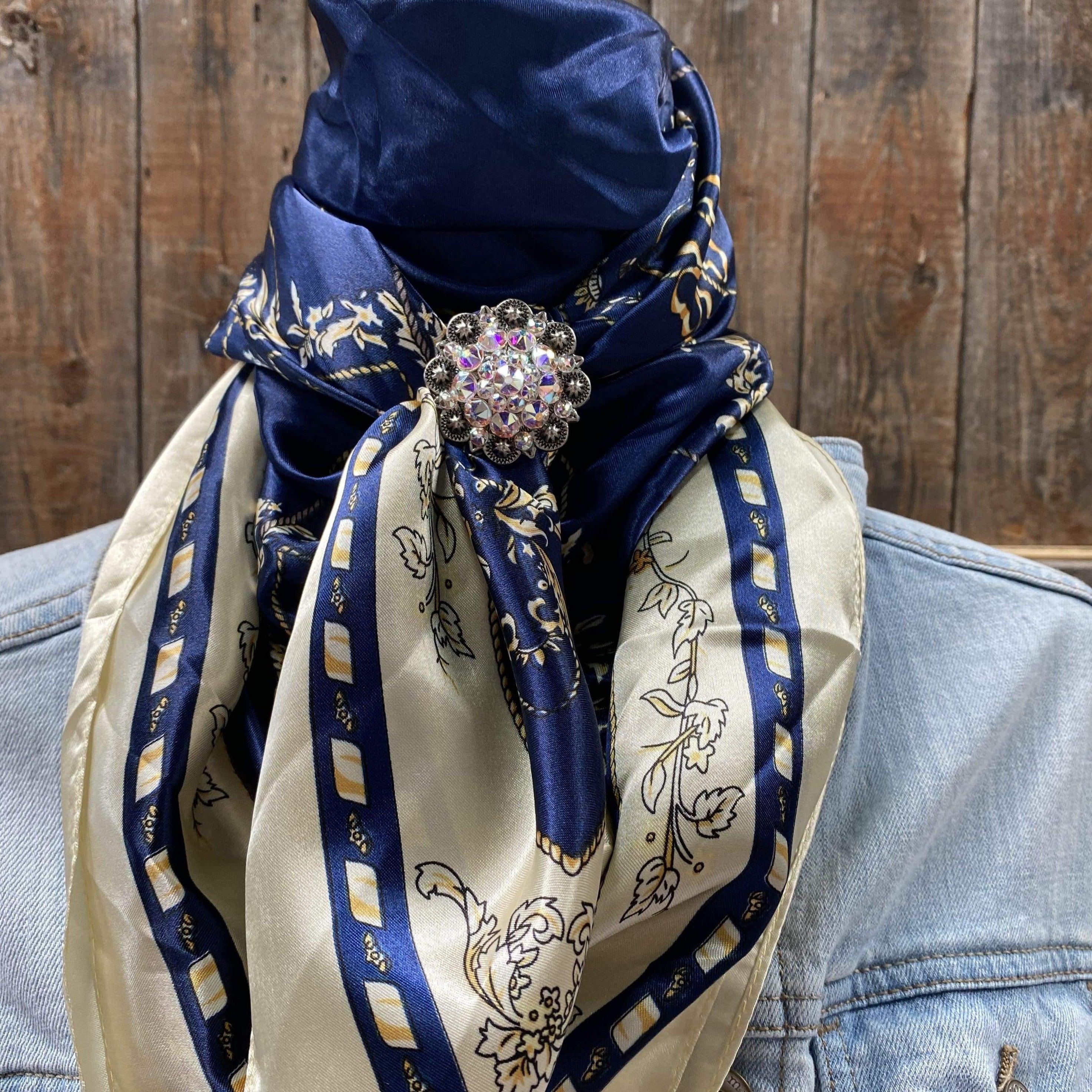 Wild Rags WRC328A Blue Carriage Wild Rag/Scarf - Antique AB Slide WRC328A