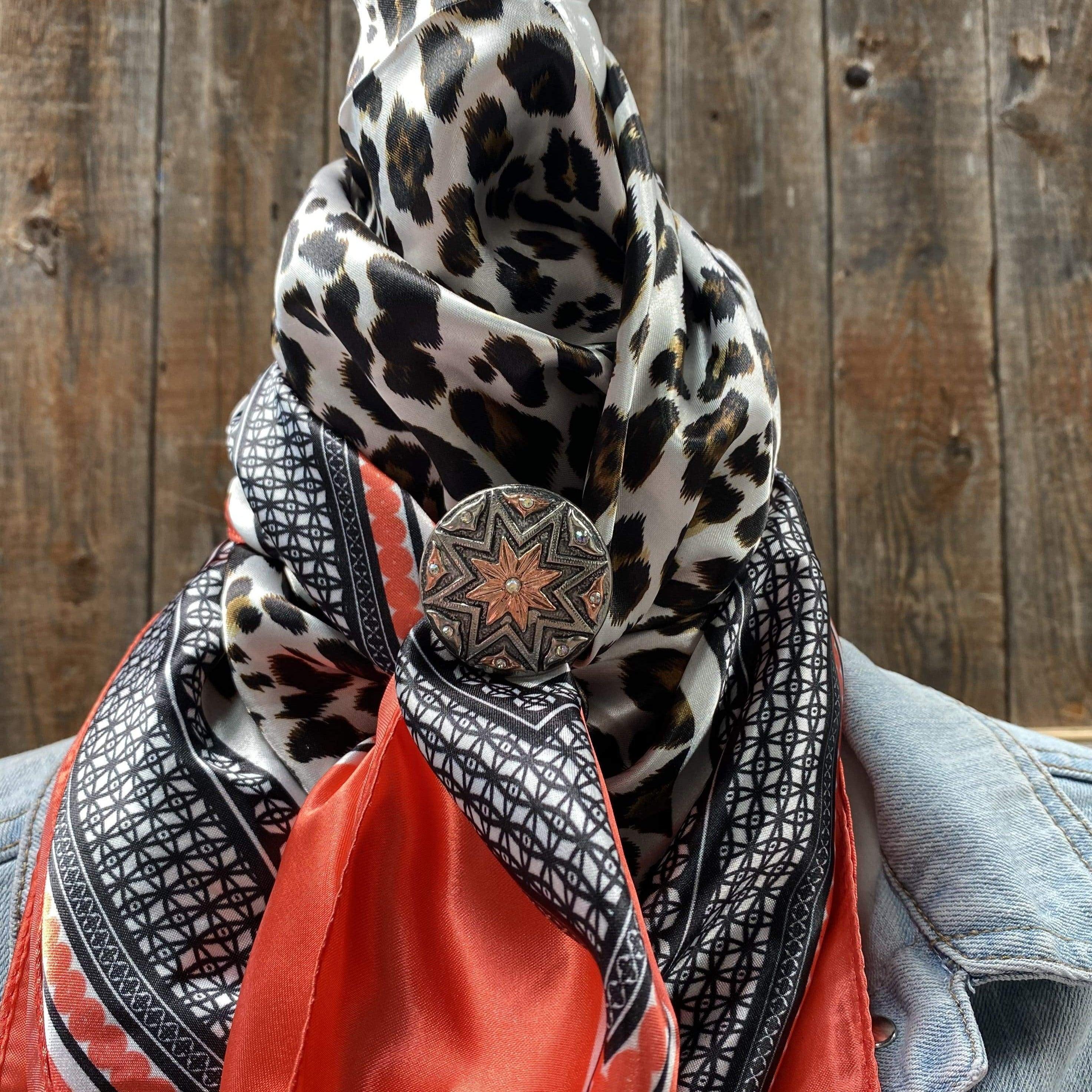 Wild Rags WRC396B Orange Leopard Print Wild Rag/Scarf-W185L Slide WRC396B