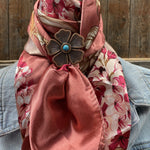 Wild Rags WRC403B Raspberry Pink Floral Wild Rag/Scarf - W111L Slide WRC403B