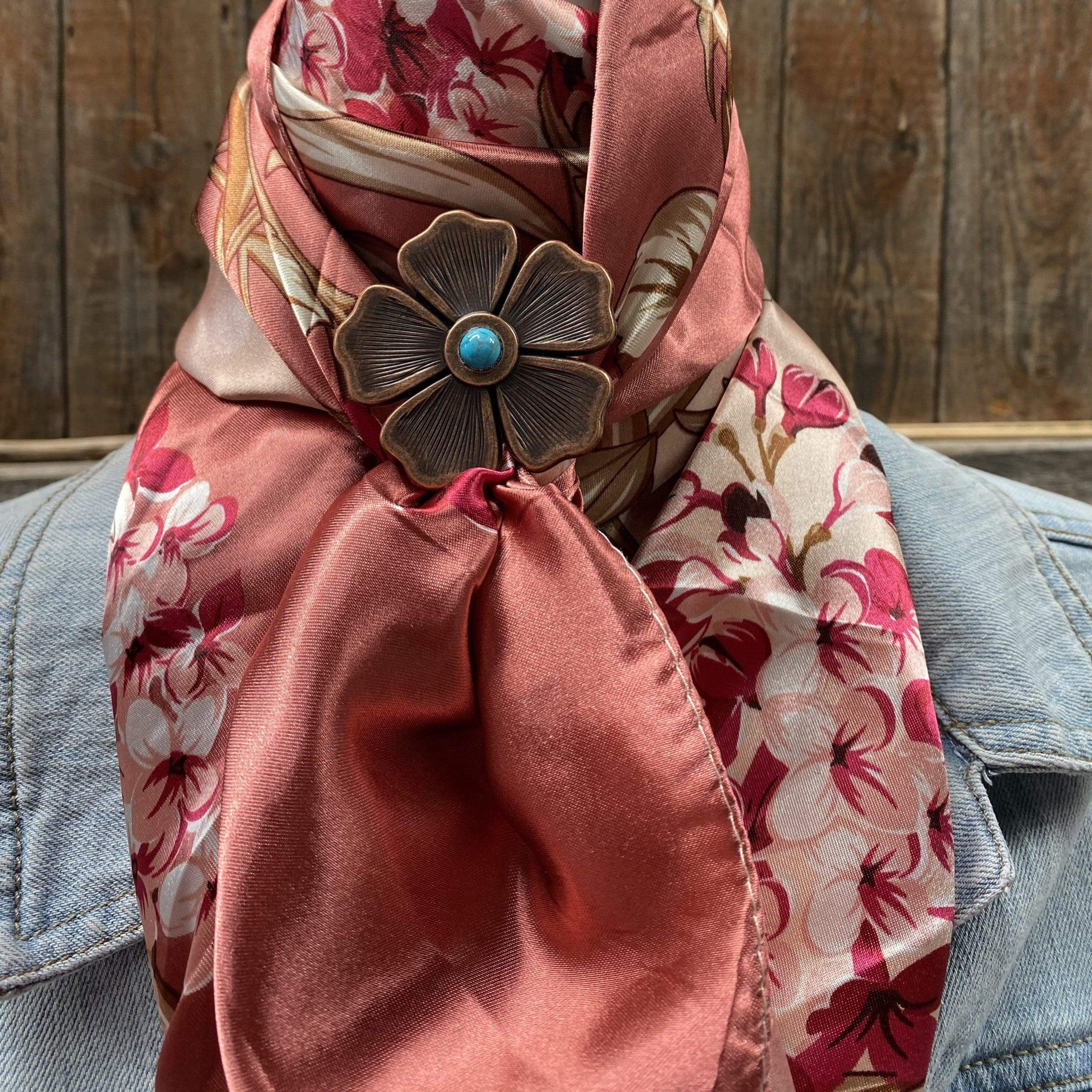 Wild Rags WRC403B Raspberry Pink Floral Wild Rag/Scarf - W111L Slide WRC403B