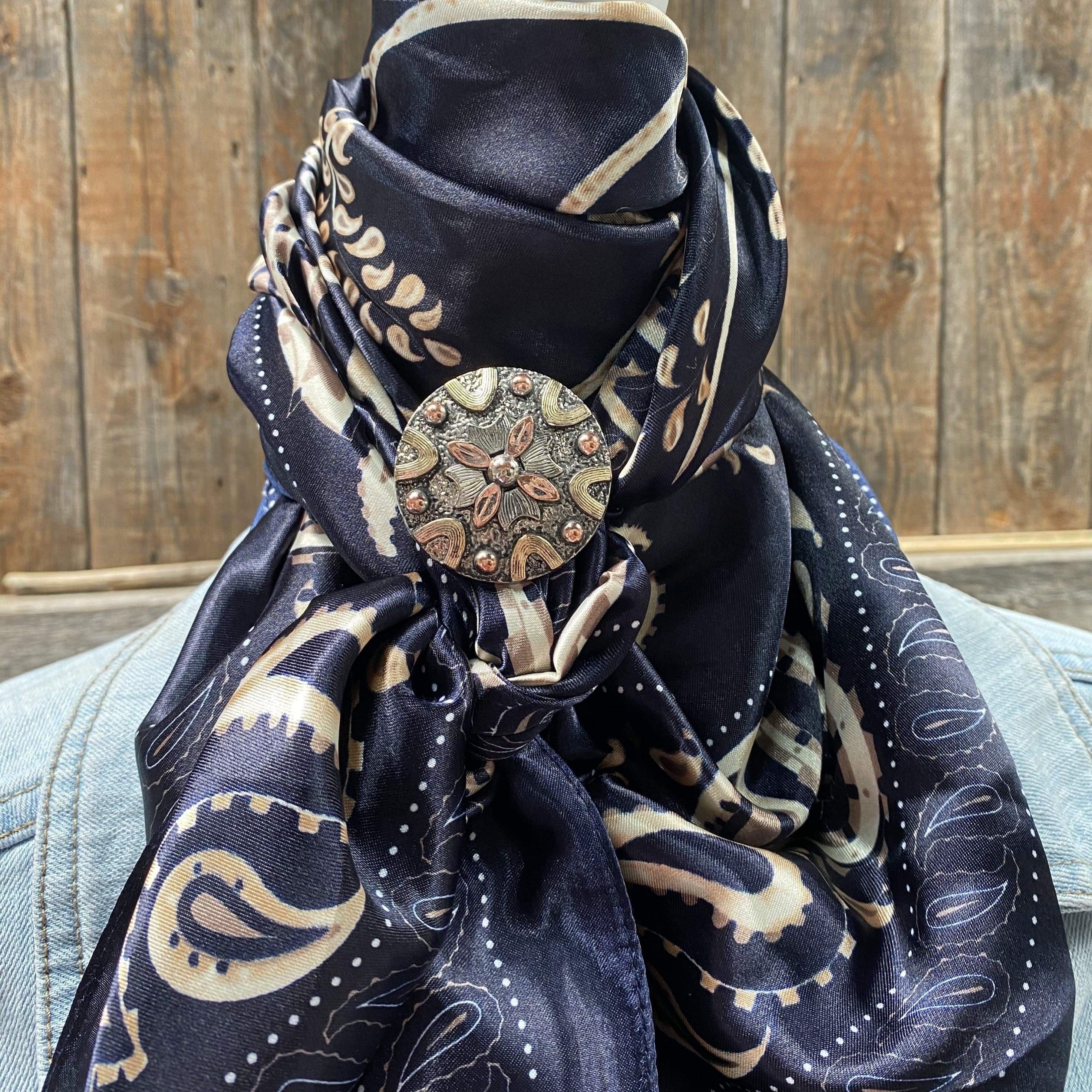 Wild Rags WRC433B Blue and Cream Paisley Wild Rag/Scarf -W147L Slide WRC433B