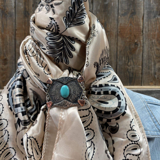 Wild Rags WRC435B Light Pink & Silver Paisley Wild Rag/Scarf - W115L Slide WRC435B