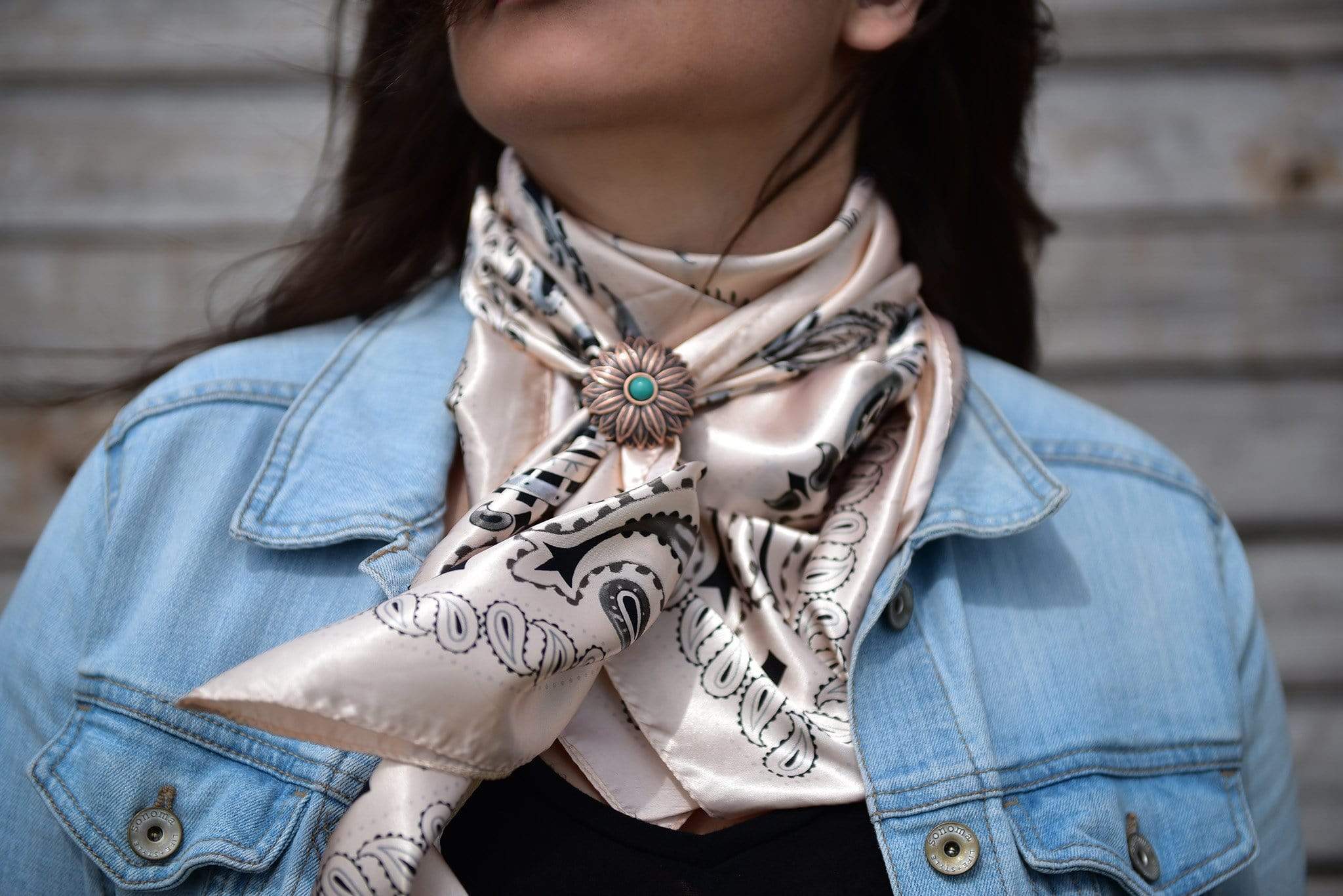 Wild Rags WRC435C Light Pink & Grey Paisley Wild Rag / Scarf - W132L Slide WRC435C