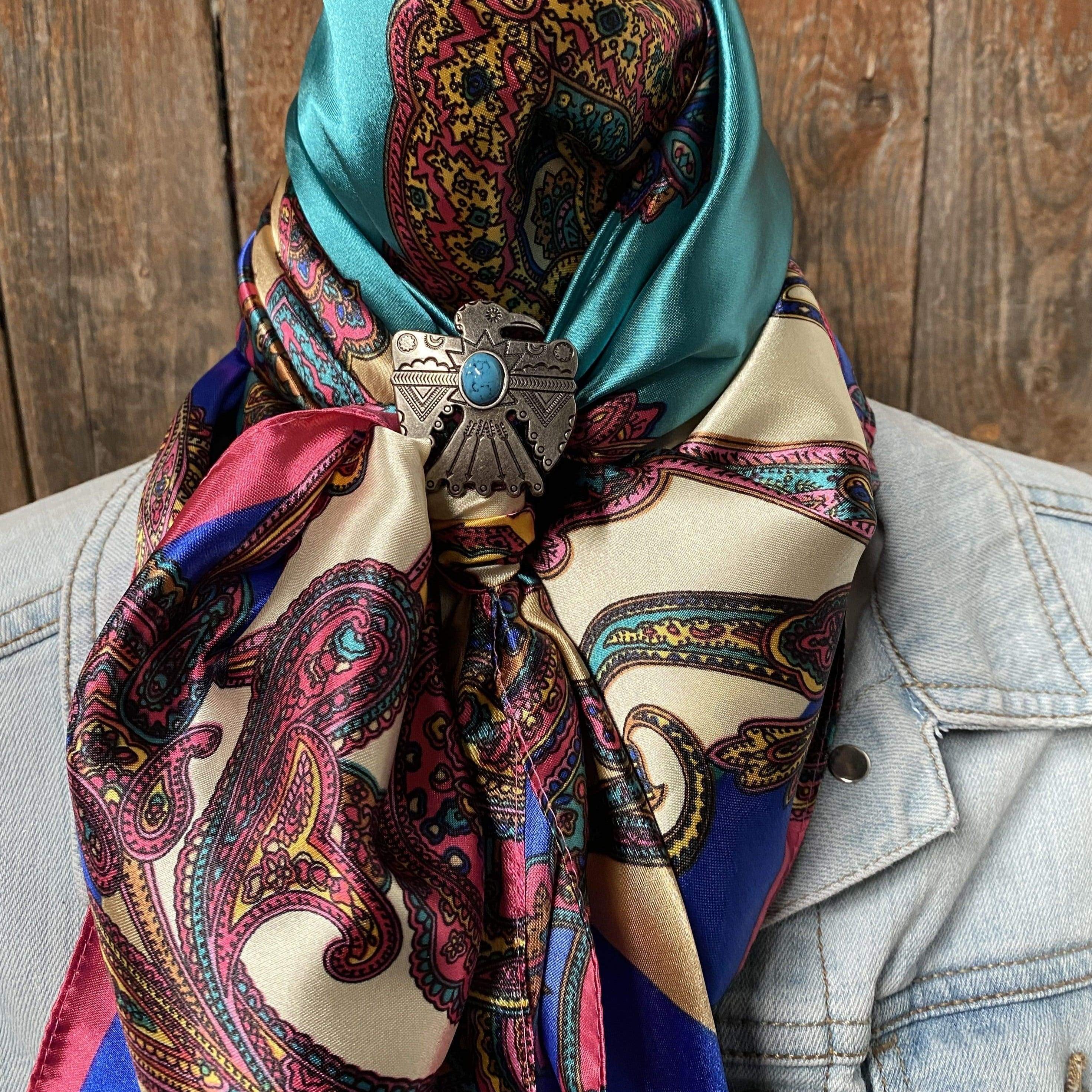 Wild Rags WRC606A Electric Turquoise Paisley Wild Rag / Scarf -W181L Slide WRC606A