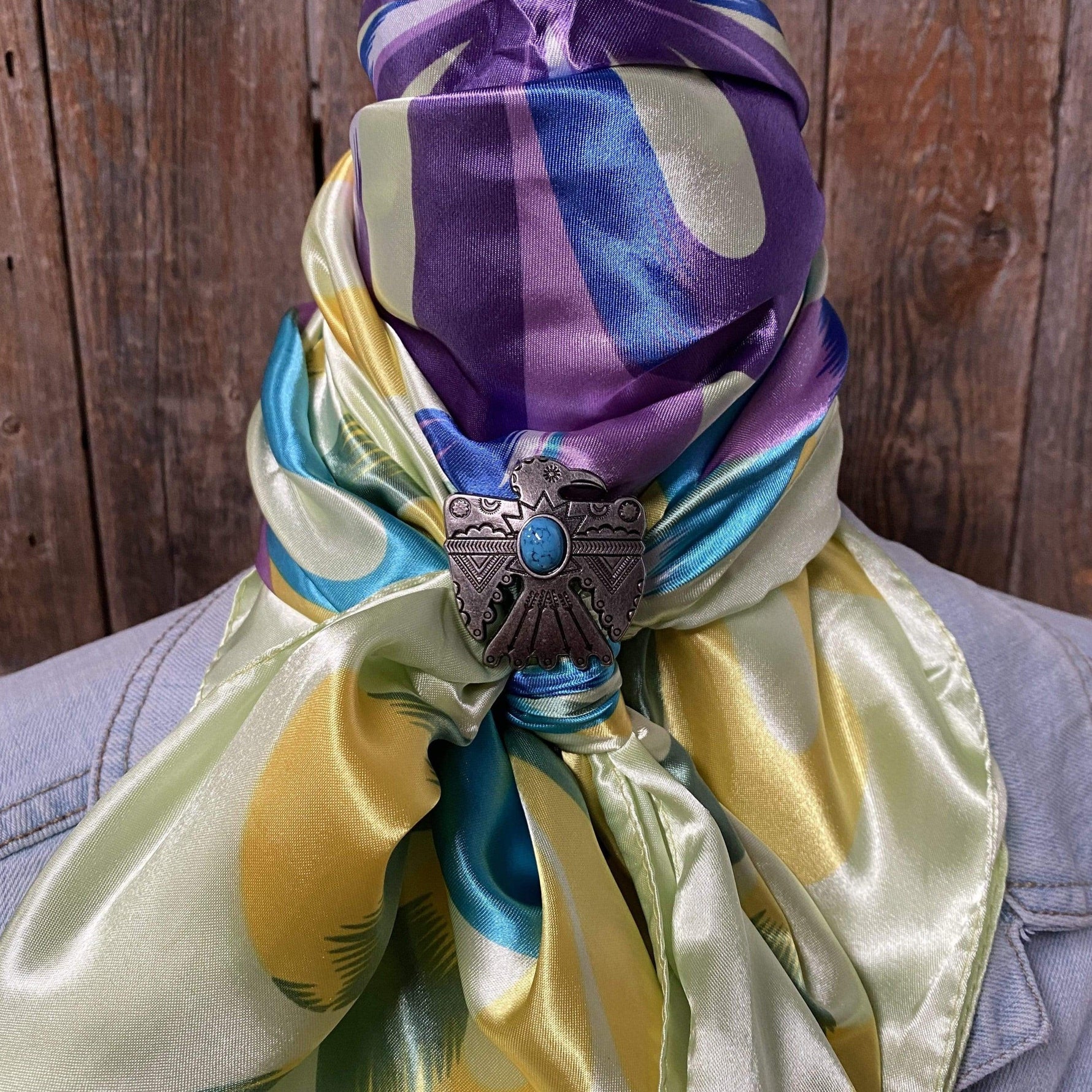 Wild Rags WRC613B Purple & Green Multi-Colored Wild Rag / Scarf -W181 Slide WRC613B
