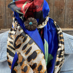 Wild Rags WRC701B Royal Blue Leopard Print Wild Rag/Scarf - W132L Slide WRC701B