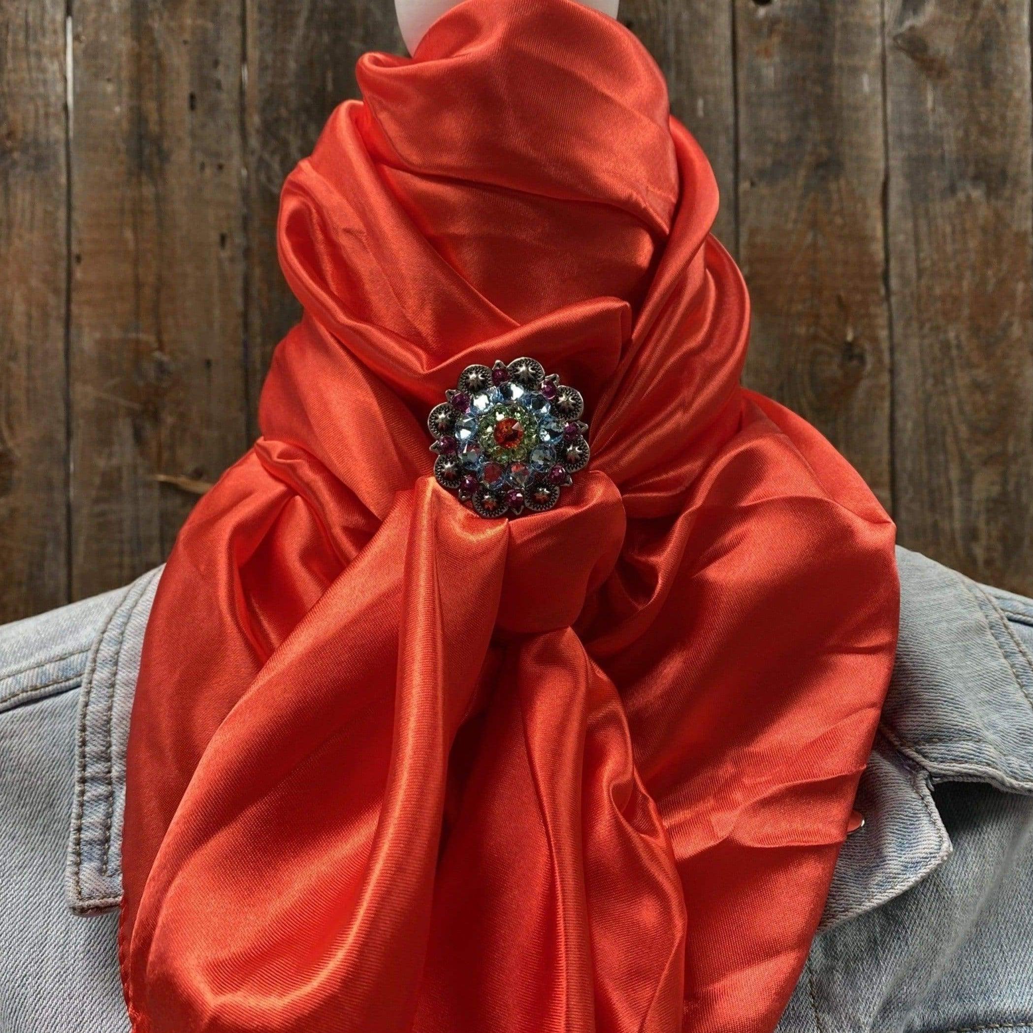 Wild Rags WRSC10A Electric Red Wild Rag/Scarf - Fire Opal, Teal & AB  Slide WRSC10A