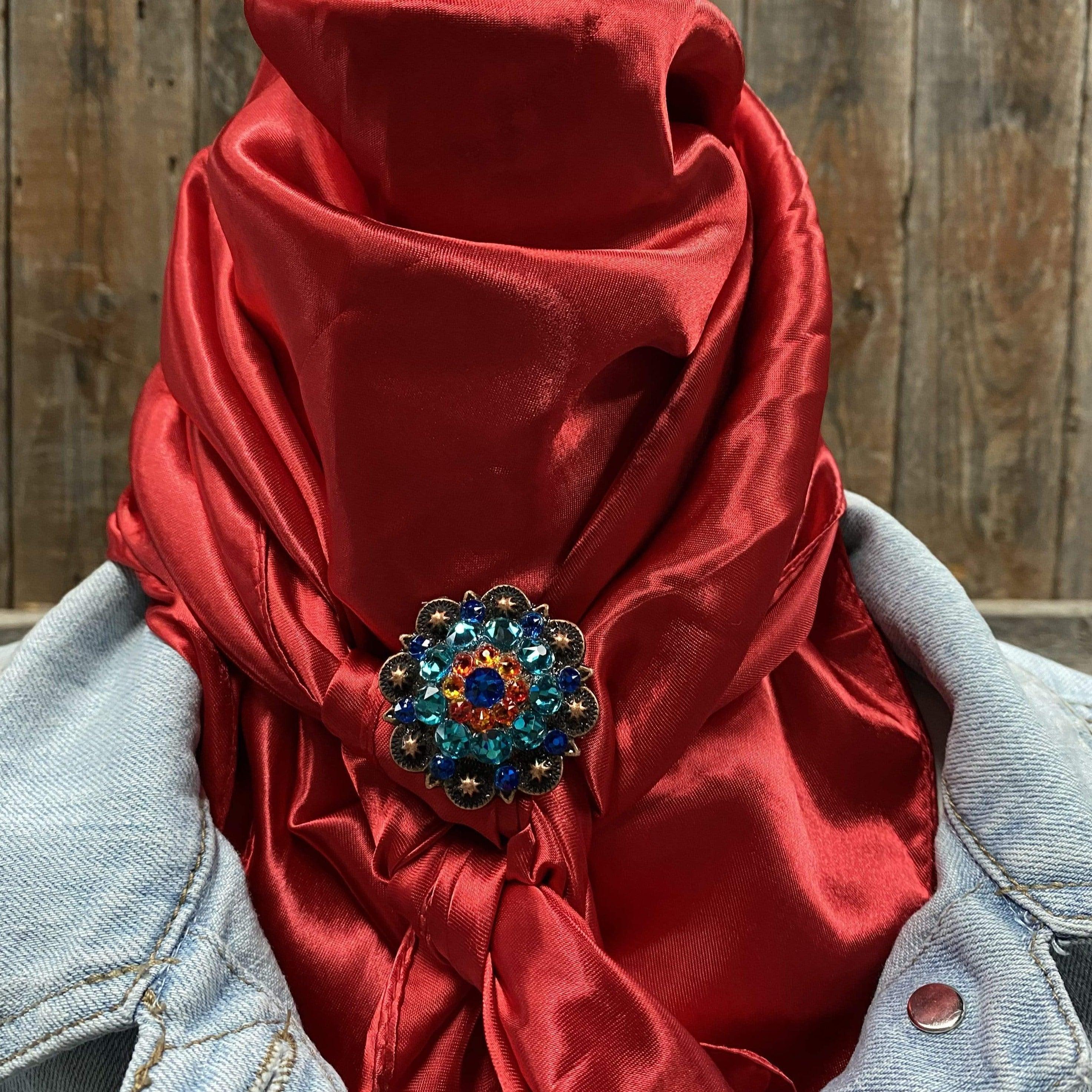 Wild Rags WRSC10B Solid Electric Red Wild Rag/Scarf -Copper Capri, Fire Opal, & Teal  Slide WRSC10B