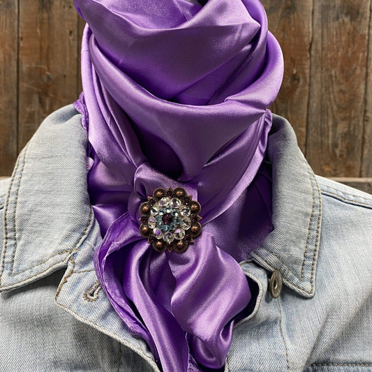 Wild Rags WRSC13A Solid Lavender Wild Rag/Scarf - Copper Amethyst, Aqua, & Clear Slide WRSC13A