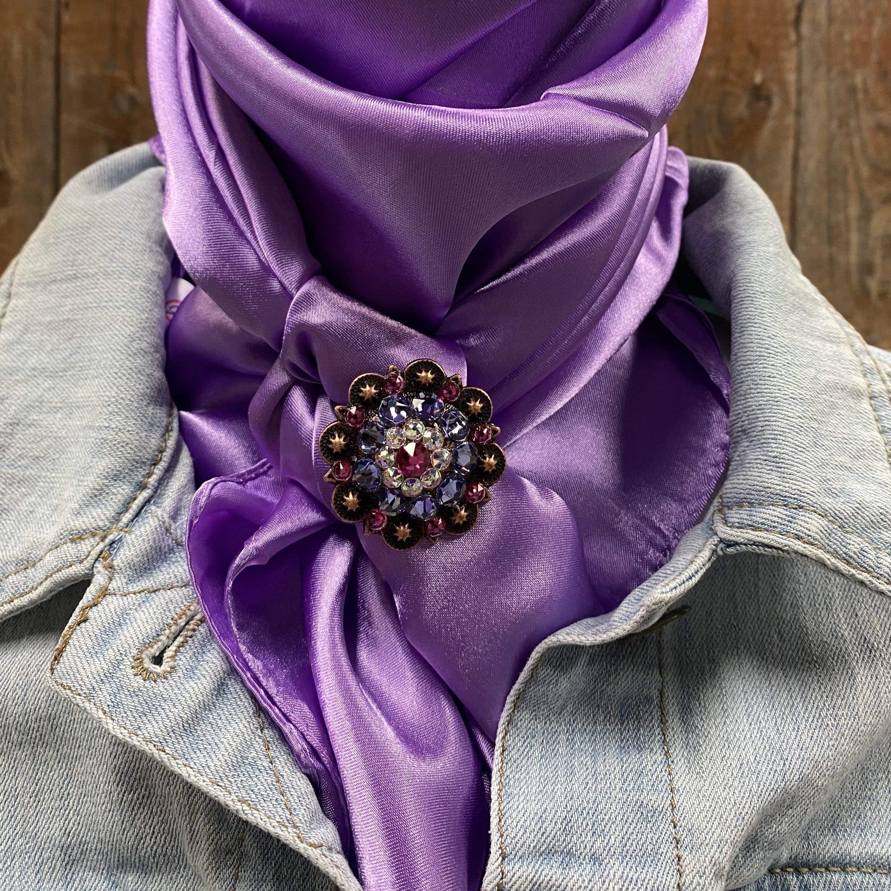 Wild Rags WRSC13B Solid Lavender Wild Rag/Scarf - Copper Fuchsia, AB, & Lilac Slide WRSC13B