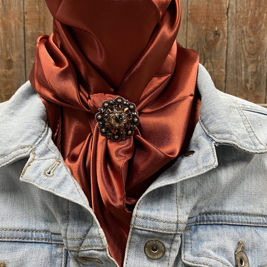 Wild Rags WRSC16A Solid Rust Wild Rag/Scarf - Copper Jet, Champagne, & Topaz Slide WRSC16A