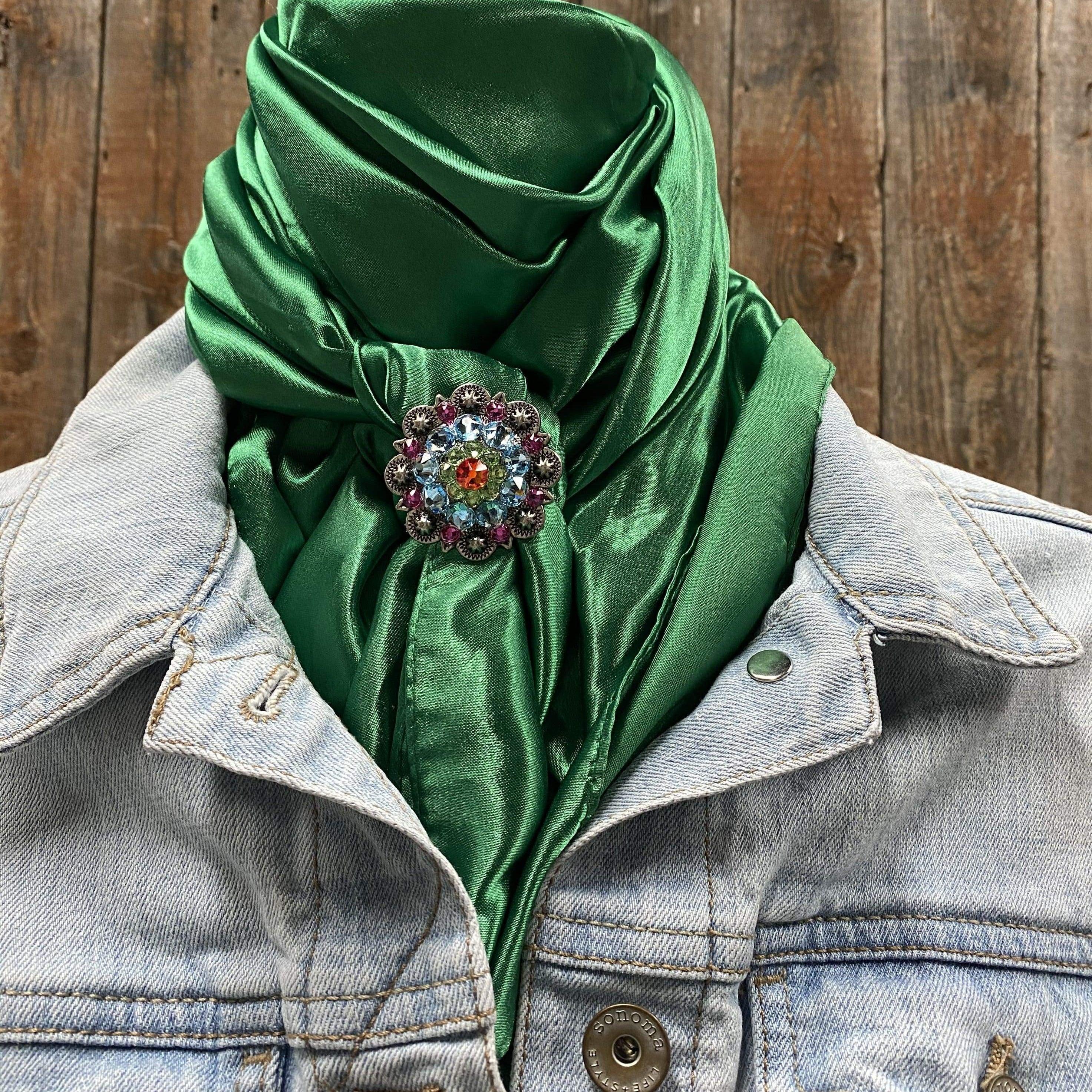 Wild Rags WRSC18A Solid Green Wild Rag/Scarf - Antique  Tie Dye Slide WRSC18A