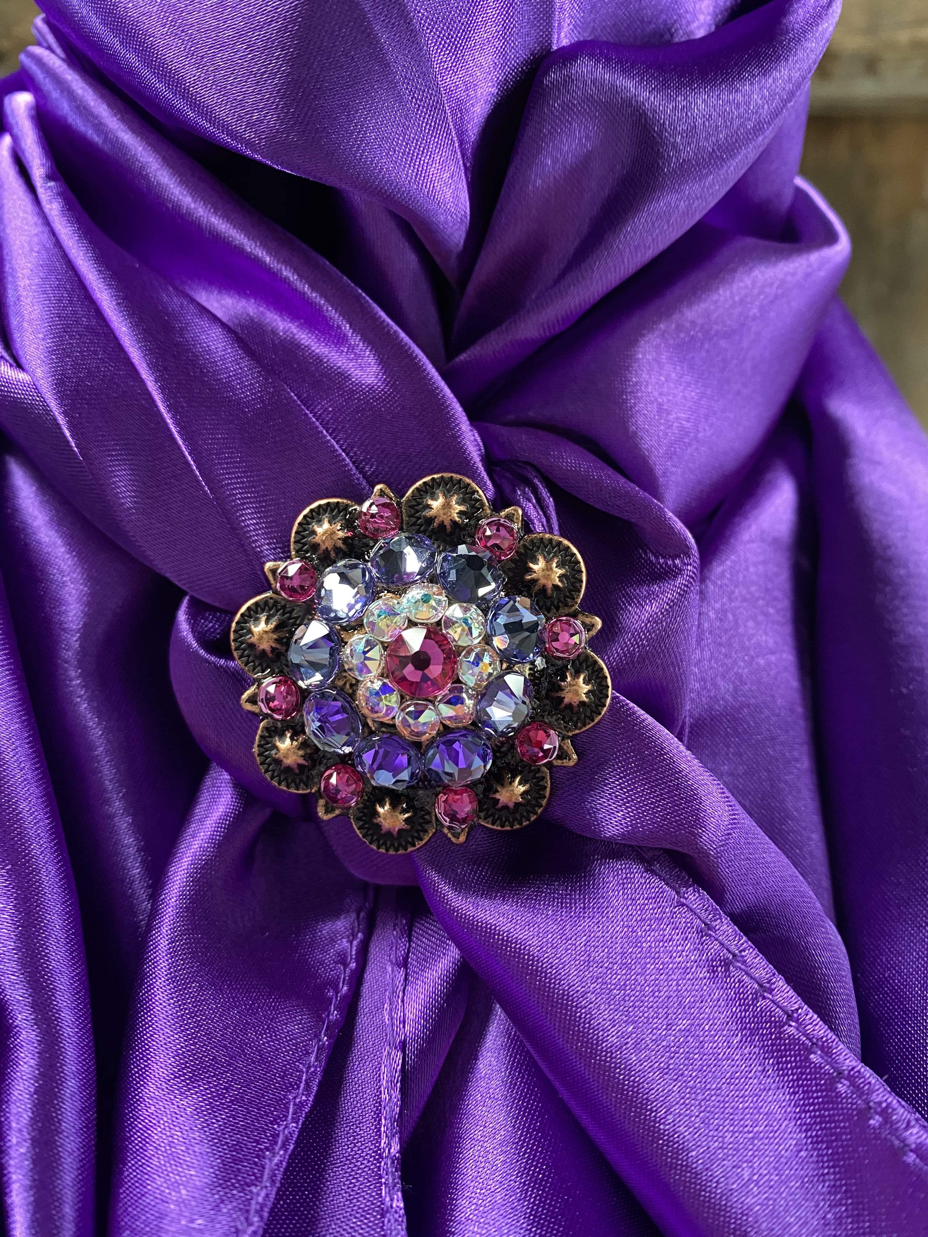 Wild Rags WRSC1A Solid Purple Wild Rag/Scarf - Copper Fuchsia, AB, & Lilac Slide WRSC1A