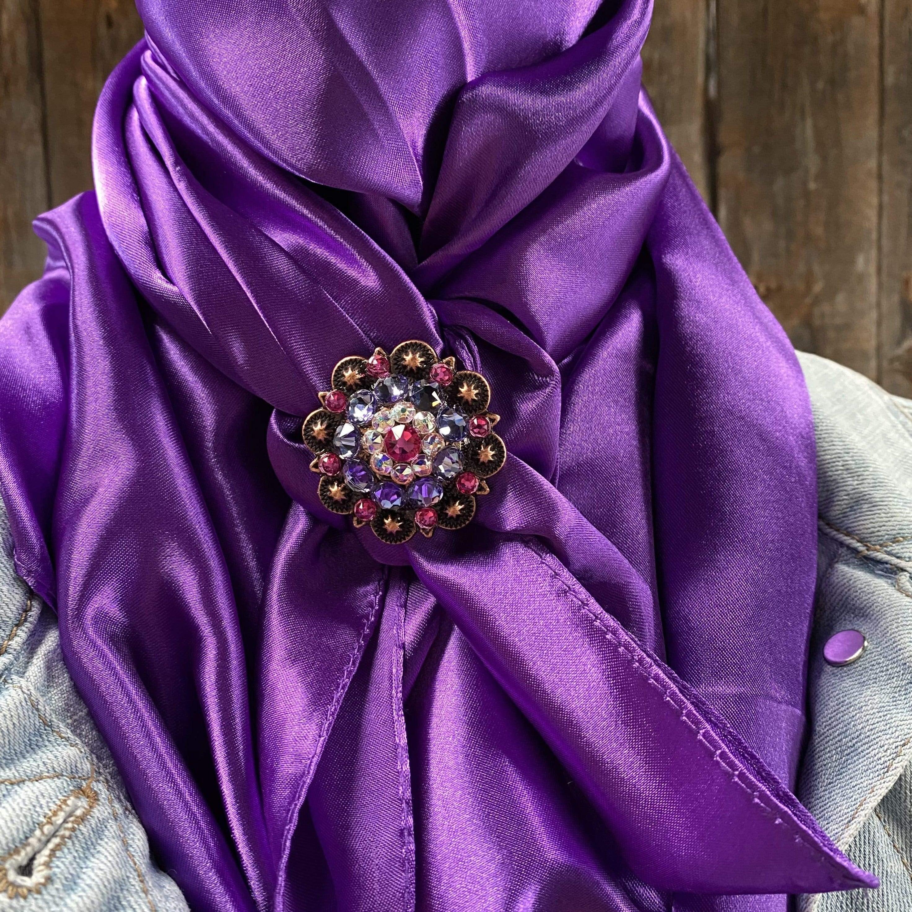 Wild Rags WRSC1A Solid Purple Wild Rag/Scarf - Copper Fuchsia, AB, & Lilac Slide WRSC1A