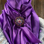 Wild Rags WRSC1A Solid Purple Wild Rag/Scarf - Copper Fuchsia, AB, & Lilac Slide WRSC1A