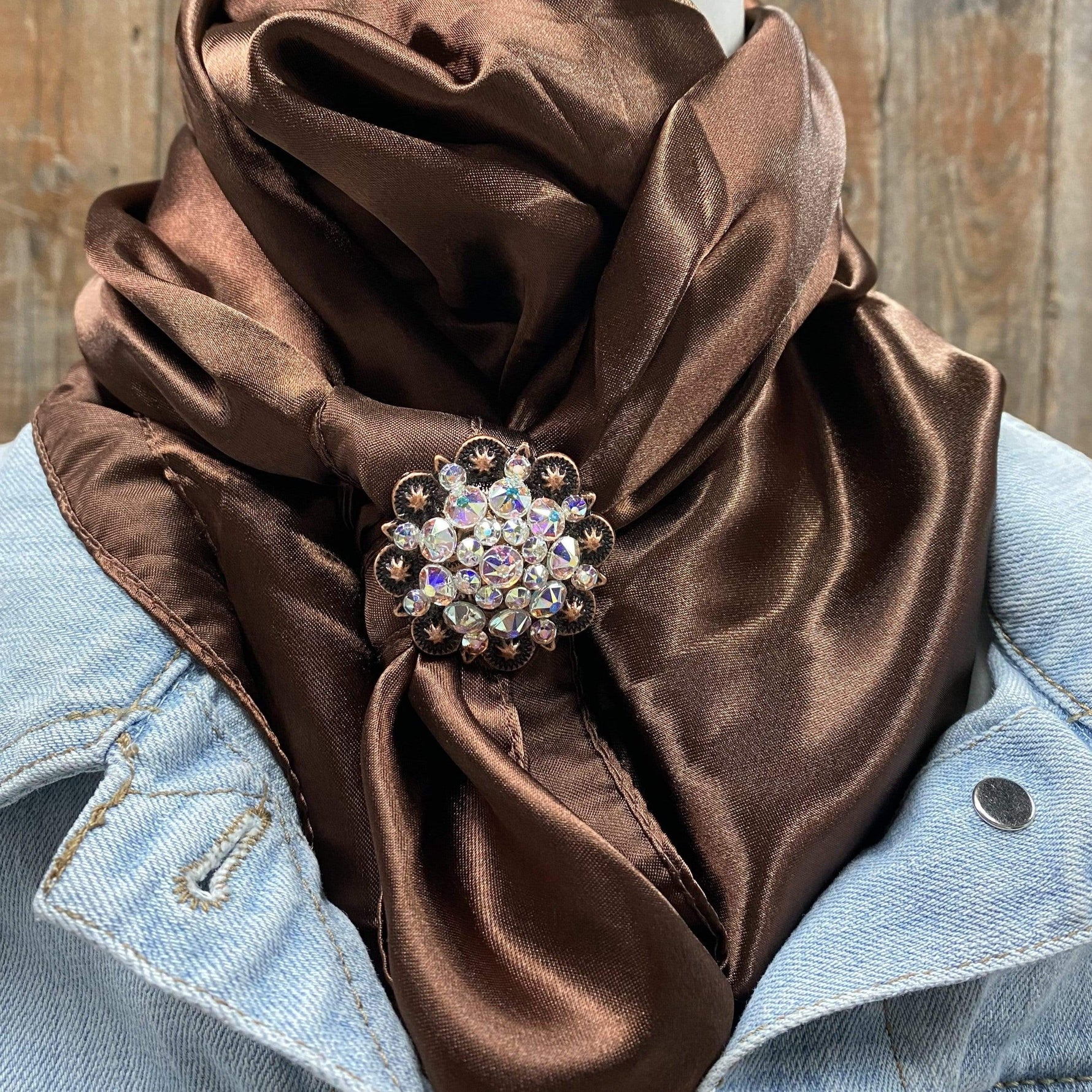 Wild Rags WRSC2A Solid Brown Wild Rag/Scarf - Copper AB Slide WRSC2A