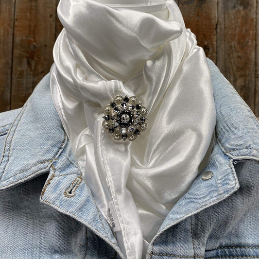 Wild Rags WRSC3A Solid White Wild Rag/Scarf - Bright Jet & Clear Slide WRSC3A