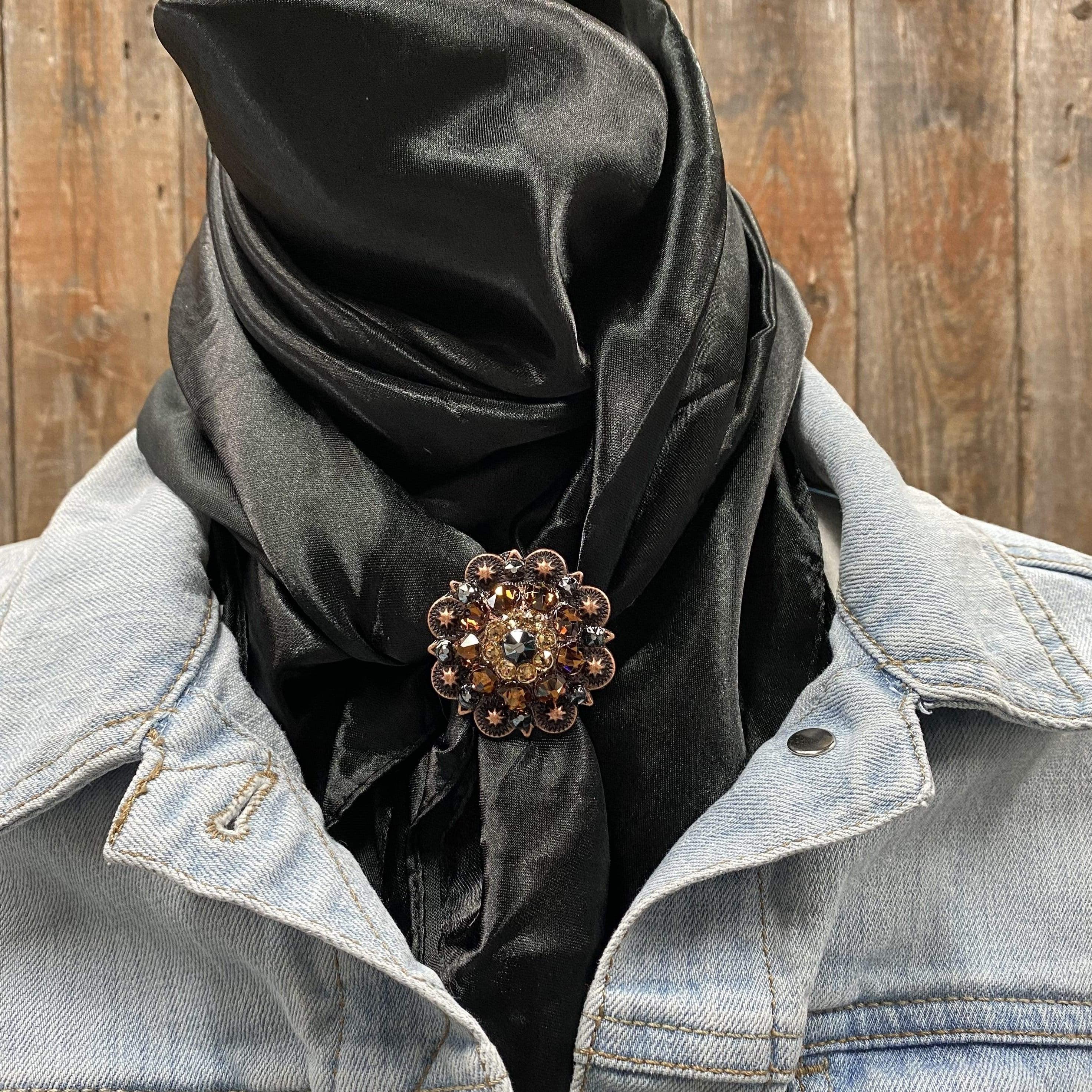 Wild Rags WRSC4A Solid Black Wild Rag/Scarf - Copper Jet, Champagne, & Topaz Slide WRSC4A